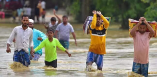 The flood situation remains grim in Assam